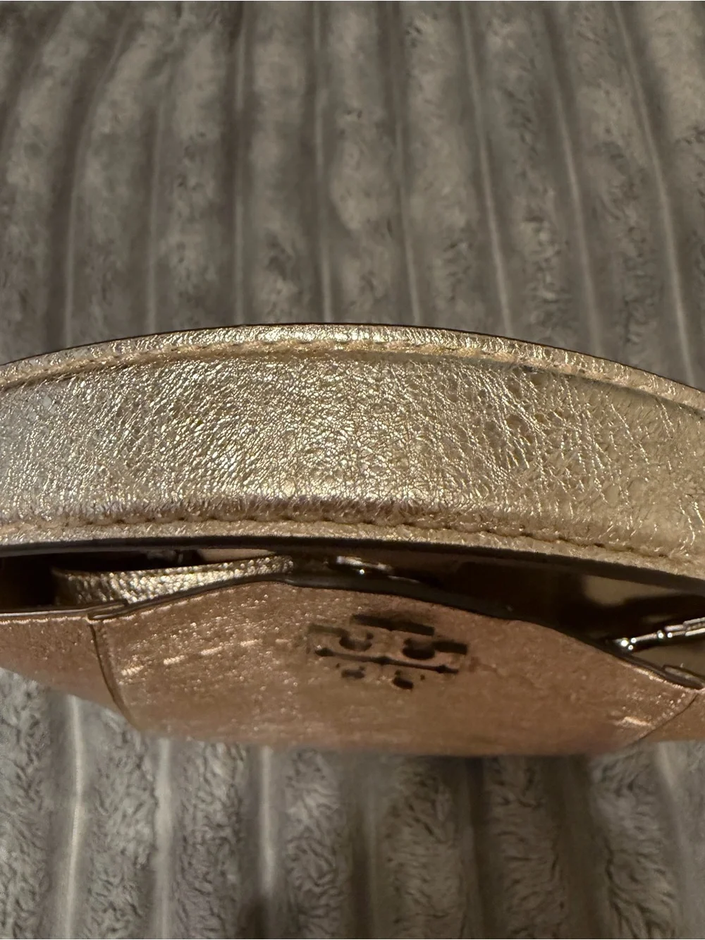 Tory Burch Metallic Gold Leather Shoulder Bag